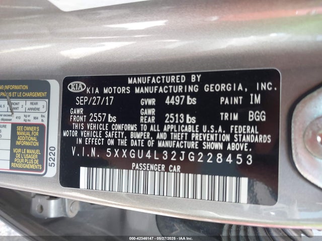 5XXGU4L32JG228453 KIA gdi