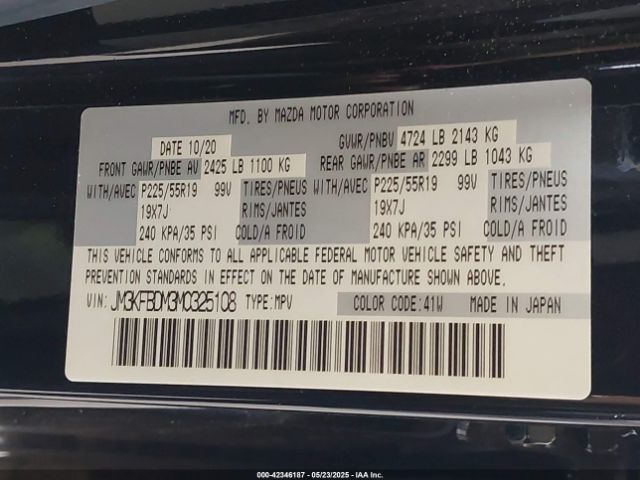 JM3KFBDM3M0325108 Mazda Cx-5 Grand Touring
