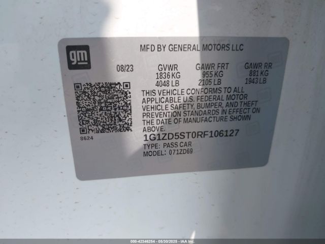 1G1ZD5ST0RF106127 Chevrolet Malibu Fwd 1lt