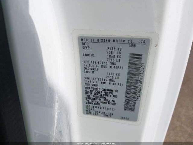 3N6CM0KN3FK730137 Nissan 2015