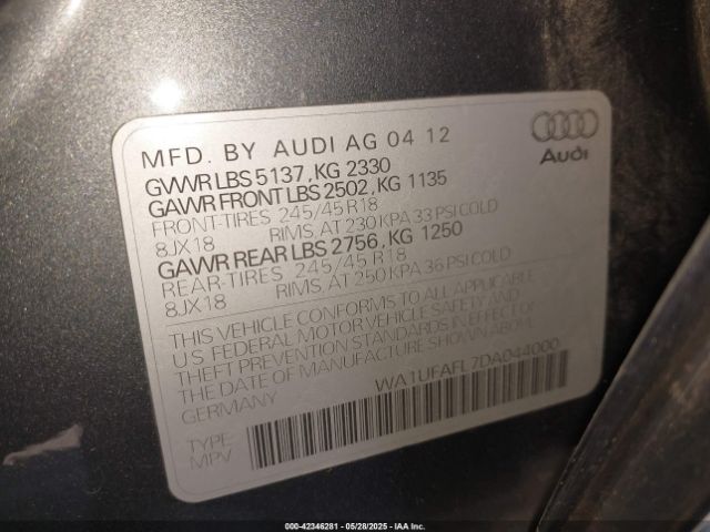 2013 AUDI ALLROAD WA1UFAFL7DA044000 Photo 8