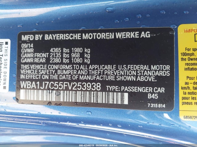 BMW M235I 2015 WBA1J7C55FV253938 Image 9