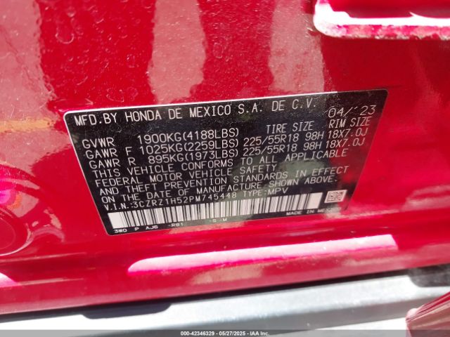 3CZRZ1H52PM745448 Honda Hr-v 2wd Sport