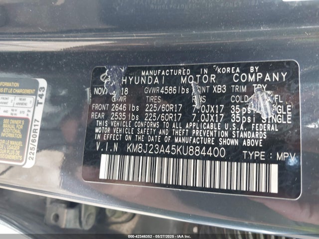 KM8J23A45KU884400 Hyundai gdi nu