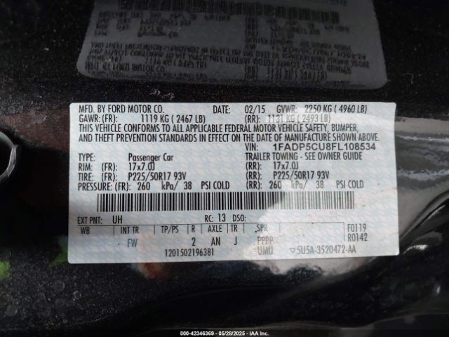 2015 FORD C-MAX ENERGI 1FADP5CU8FL108534 Photo 8