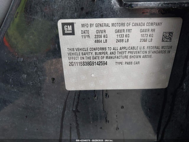 2G1115S38G9142594 Chevrolet Impala 2lt