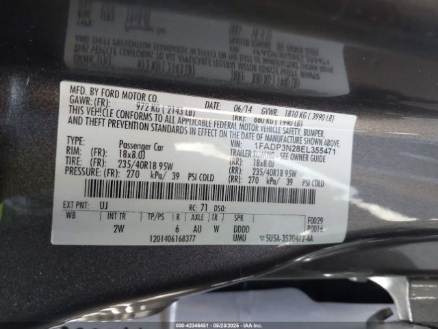 1FADP3N28EL355471 Ford Focus Titanium