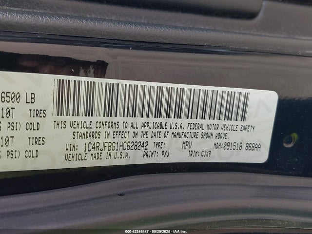 1C4RJFBG1HC628242 Jeep 2017