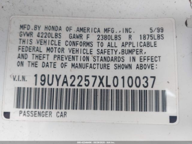 1999 ACURA CL 19UYA2257XL010037 Photo 8