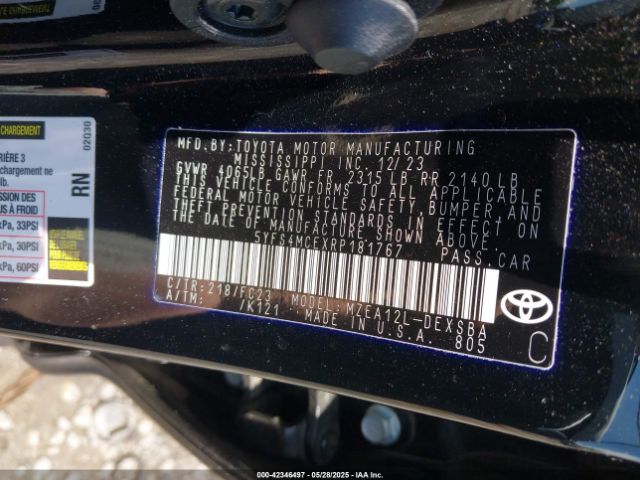2024 TOYOTA COROLLA 5YFS4MCEXRP181767 Photo 8