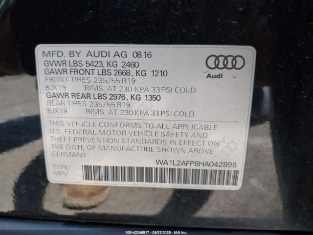 WA1L2AFP8HA042899 Audi Q5 2.0t Premium