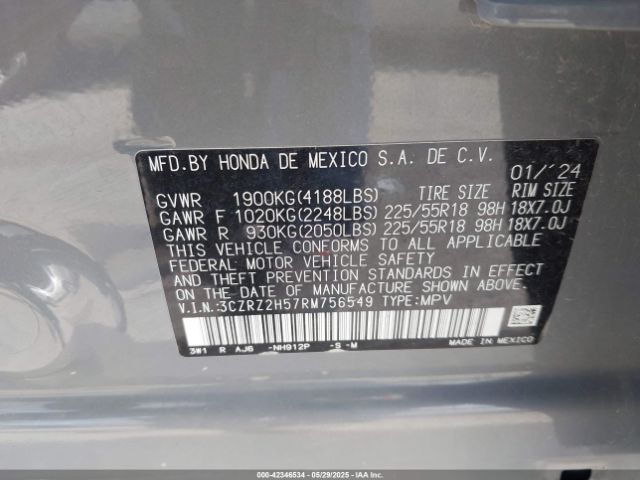2024 HONDA HR-V 3CZRZ2H57RM756549 Photo 8