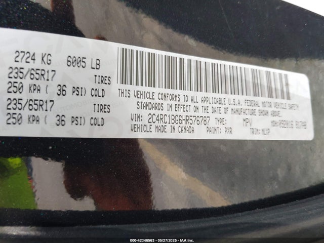 2C4RC1BG6HR576787 Chrysler Pacifica Touring-l