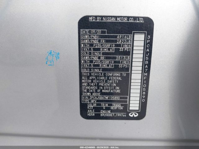 2021 INFINITI QX50 3PCAJ5BA7MF105890 Photo 8