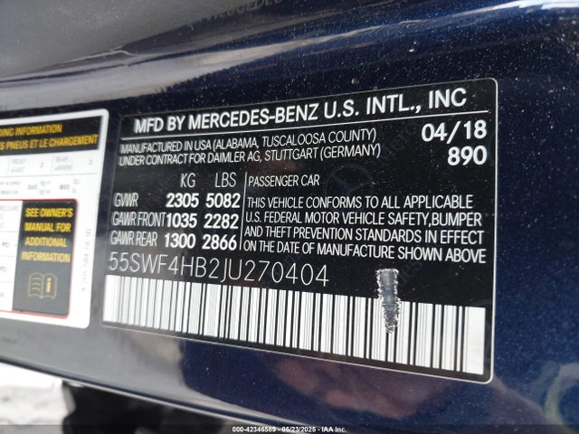 55SWF4HB2JU270404 Mercedes-Benz m274