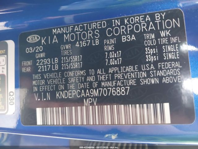 KNDEPCAA9M7076887 KIA Seltos Lx