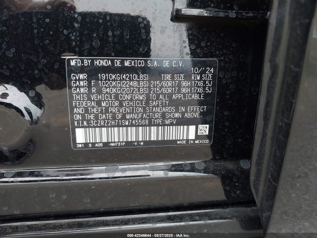 3CZRZ2H71SM745568 Honda k20z5