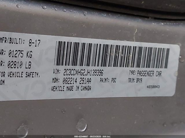 2018 DODGE CHARGER 2C3CDXHG2JH139396 Photo 8