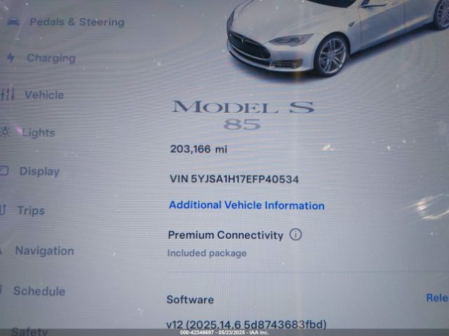 2014 TESLA MODEL S 5YJSA1H17EFP40534 Photo 6