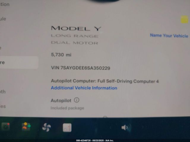 2025 TESLA MODEL Y 7SAYGDEE6SA350229 Photo 6