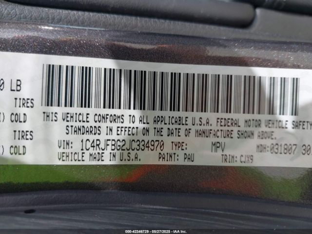 1C4RJFBG2JC334970 Jeep Grand Cherokee Limited 4x4