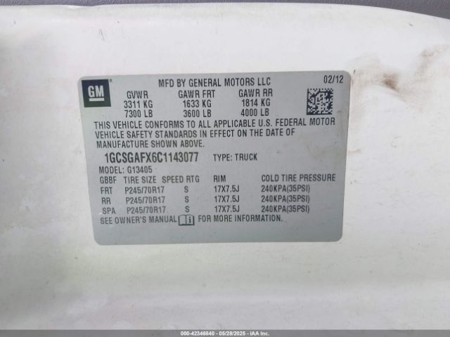 2012 CHEVROLET EXPRESS 1500 1GCSGAFX6C1143077 Photo 8