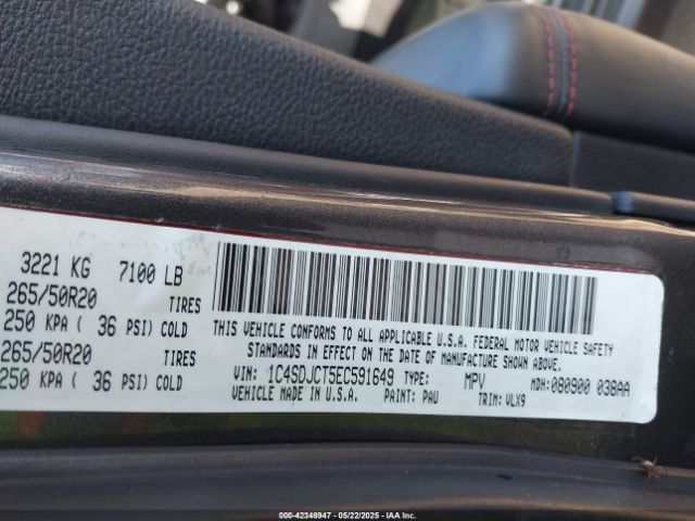 1C4SDJCT5EC591649 Dodge Durango R/t