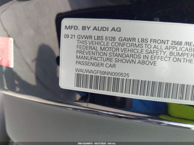 2022 AUDI A5 CABRIOLET WAUWAGF59NN000525 Photo 8