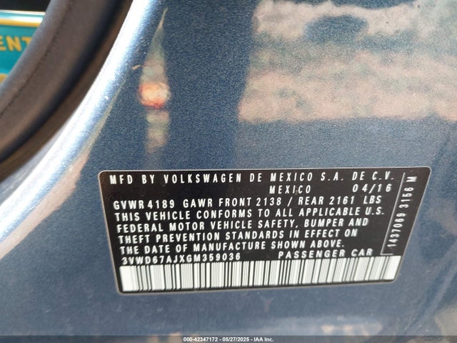 3VWD67AJXGM359036 Volkswagen Jetta 1.4t Se