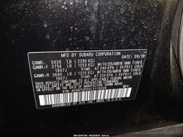 4S4BTGPDXL3110036 Subaru Outback Touring Xt