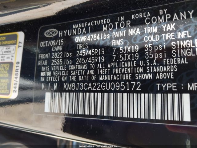 2016 HYUNDAI TUCSON KM8J3CA22GU095172 Photo 8