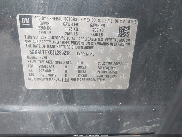 3GKALTEX6JL289218 GMC ltg - spark ignited direct injection, alum dohc, vvt, dcvcp turbo, e0-e100, alum