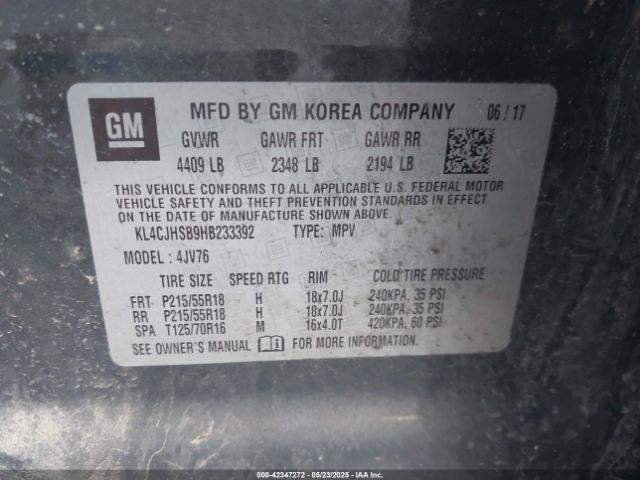 2017 BUICK ENCORE KL4CJHSB9HB233392 Photo 8