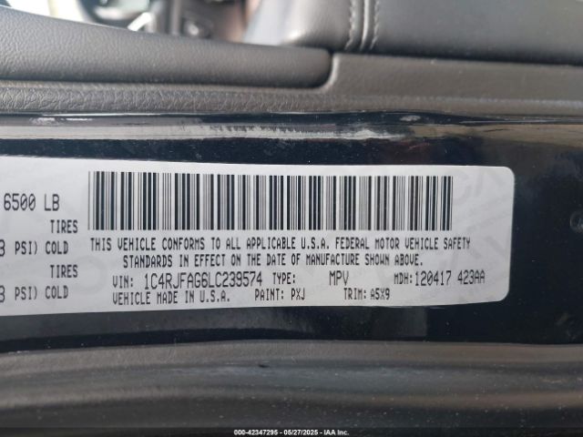 2020 JEEP GRAND CHEROKEE 1C4RJFAG6LC239574 Photo 8