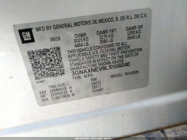 3GNAXNEV9LS556040 Chevrolet Equinox Fwd Premier 1.5l Turbo