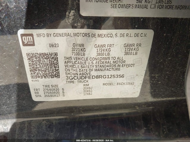 3GCUDFED8RG125356 Chevrolet l84