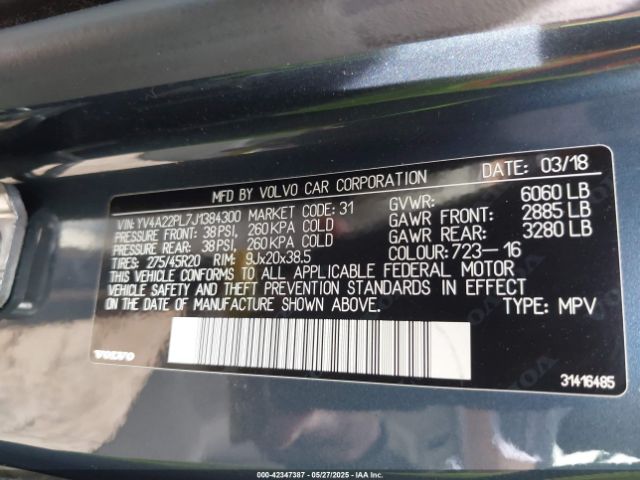2018 VOLVO XC90 YV4A22PL7J1384300 Photo 8