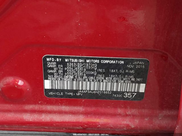 2017 MITSUBISHI OUTLANDER SPORT JA4AP3AU4HZ018652 Photo 8