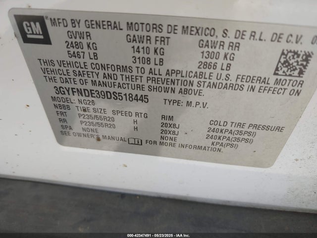 2013 CADILLAC SRX 3GYFNDE39DS518445 Photo 8