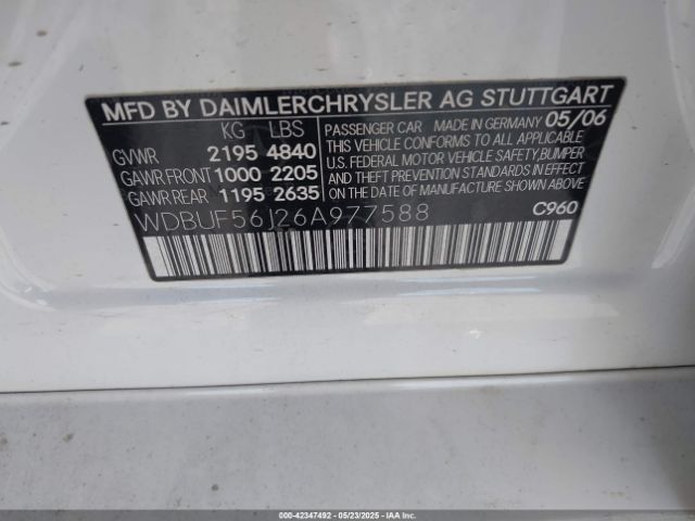 2006 MERCEDES-BENZ E 350 WDBUF56J26A977588 Photo 8