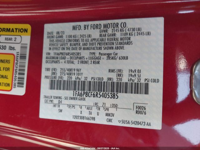2024 FORD MUSTANG 1FA6P8CF6R5405385 Photo 8