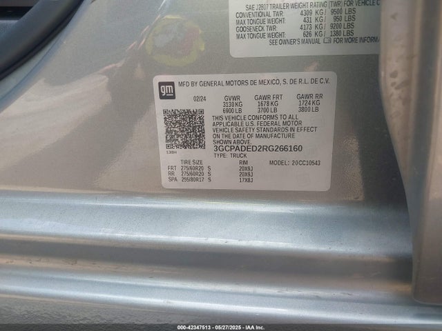 3GCPADED2RG266160 Chevrolet l84