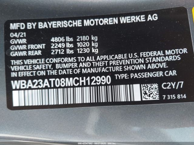 WBA23AT08MCH12990 BMW 430I