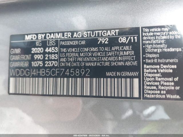 2012 MERCEDES-BENZ C 250 WDDGJ4HB5CF745892 Photo 8
