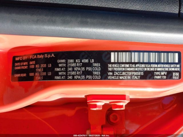 ZACCJBCT0FPB65815 Jeep Renegade Trailhawk