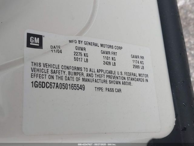 2005 CADILLAC STS 1G6DC67A050165549 Photo 8