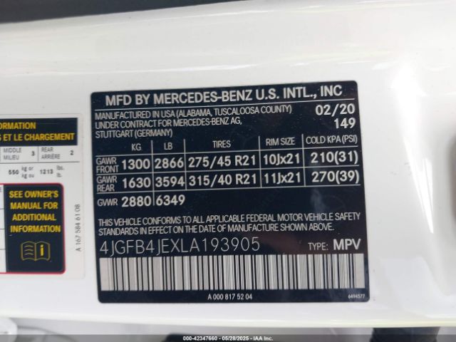 2020 MERCEDES-BENZ GLE 350 4JGFB4JEXLA193905 Photo 8