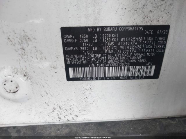 2024 SUBARU OUTBACK 4S4BTAFC5R3139720 Photo 8