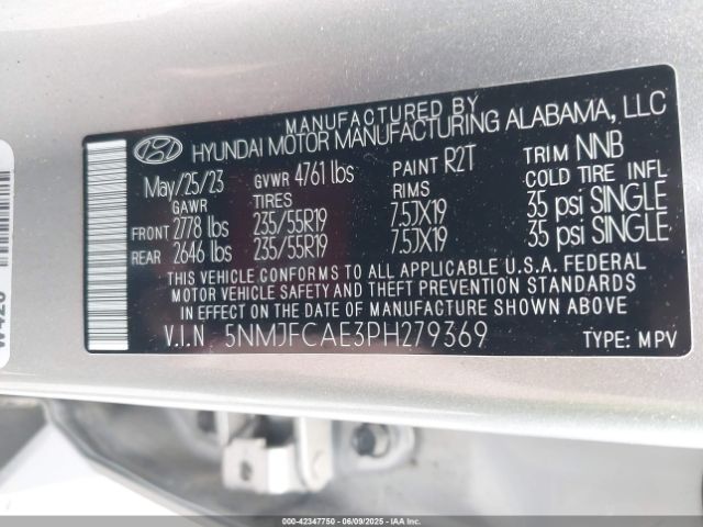 2023 HYUNDAI TUCSON 5NMJFCAE3PH279369 Photo 8