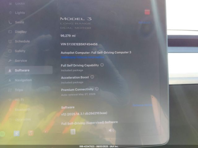 5YJ3E1EB5KF454456 Tesla Model 3 Long Range/performance
